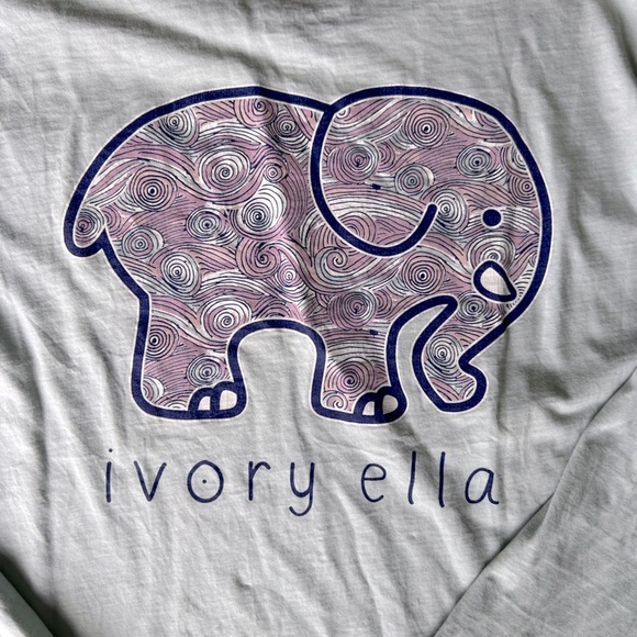 IVORY ELLA swirl print elephant graphic tee size M - Picture 2 of 15
